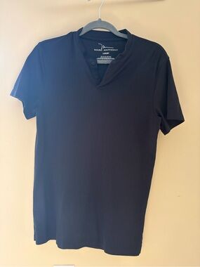Marc Anthony Black Short-Sleeve Henley Polo